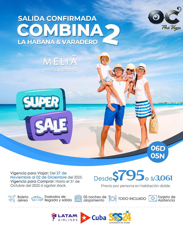 Nuevo Salida Confirmada Combina2 Habana y Varadero