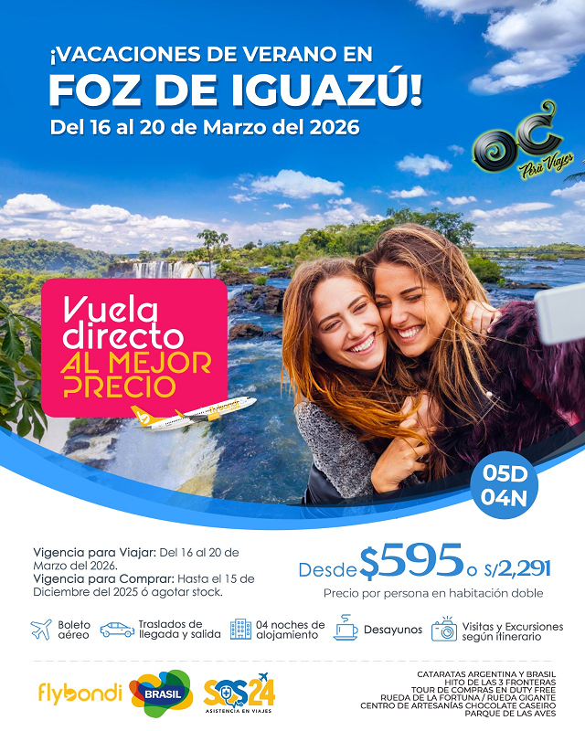 Foz de Iguazu 16 al 20 marzo 2026